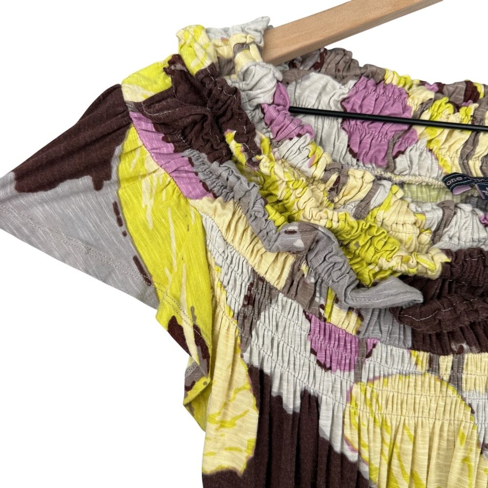 One September Top Size‎ Medium Smocked Floral Off Shoulder Top Blouse Multicolor - Picture 9 of 13